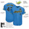 Custom Powder Blue Navy-Gold Authentic Baseball Jersey
