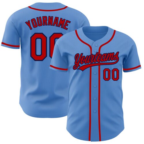 PowderBlue0190_bc606dc6-2af5-44ae-bdc1-3a9826298191 Custom Powder Blue Red-Navy Authentic Baseball Jersey