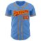 Custom Powder Blue Red-Gold Authentic Baseball Jersey