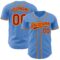 Custom Powder Blue Red-Gold Authentic Baseball Jersey