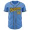 Custom Powder Blue Yellow-Navy Authentic Baseball Jersey
