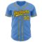 Custom Powder Blue Yellow-Black Authentic Baseball Jersey