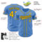 Custom Powder Blue Yellow-Black Authentic Baseball Jersey