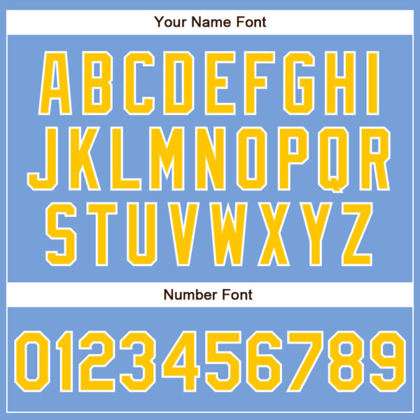Custom Powder Blue Yellow-White Authentic Baseball Jersey