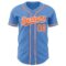 Custom Powder Blue Orange-White Authentic Baseball Jersey