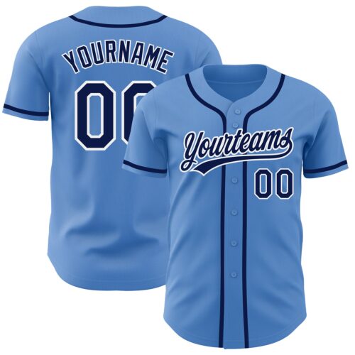 PowderBlue0205_64e18490-ce7f-452d-b8c0-59654d2c4567 Custom Powder Blue Navy-White Authentic Baseball Jersey