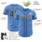 Custom Powder Blue Black-White Authentic Baseball Jersey