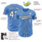 Custom Powder Blue White-Black Authentic Baseball Jersey