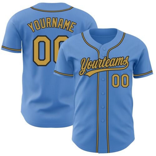 PowderBlue0211_3027aba2-94c3-4d14-9e21-433dfd4c7b44 Custom Powder Blue Old Gold-Black Authentic Baseball Jersey