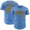 Custom Powder Blue Old Gold-Black Authentic Baseball Jersey