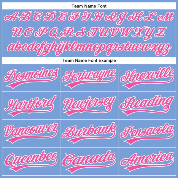 Custom Powder Blue Pink-White Authentic Baseball Jersey