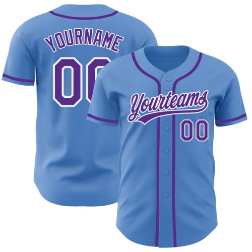 PowderBlue0214_8a0be36a-2624-4b84-9e9c-fa4f71a008ee Custom Powder Blue Purple-White Authentic Baseball Jersey