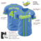 Custom Powder Blue Neon Green-White Authentic Baseball Jersey