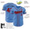 Custom Powder Blue Red-Black Authentic Baseball Jersey