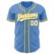 Custom Powder Blue White Pinstripe Yellow Authentic Baseball Jersey