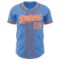 Custom Powder Blue White Pinstripe Orange Authentic Baseball Jersey