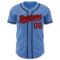 Custom Powder Blue Red Pinstripe Black Authentic Baseball Jersey