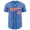 Custom Powder Blue Red Pinstripe White-Royal Authentic Baseball Jersey