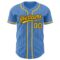 Custom Powder Blue Black Pinstripe Gold Authentic Baseball Jersey