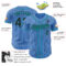 Custom Powder Blue Black Pinstripe Teal Authentic Baseball Jersey