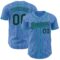 Custom Powder Blue Black Pinstripe Teal Authentic Baseball Jersey