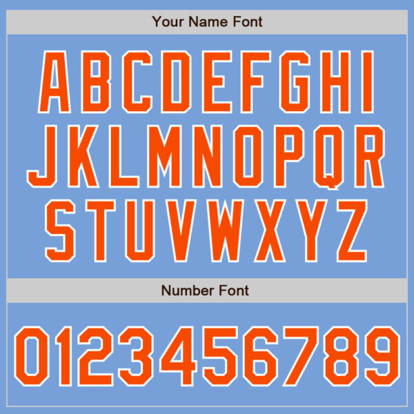 Custom Powder Blue Orange-White Authentic Baseball Jersey