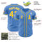 Custom Powder Blue Yellow-White Authentic Baseball Jersey