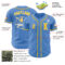 Custom Powder Blue Yellow-White Authentic Baseball Jersey