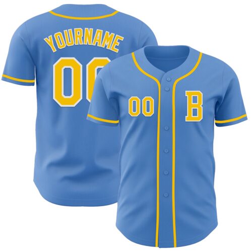 PowderBlue0297_751b3436-5197-4860-83d4-aaae44ffdf2e Custom Powder Blue Yellow-White Authentic Baseball Jersey