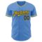 Custom Powder Blue Navy-Yellow Authentic Baseball Jersey