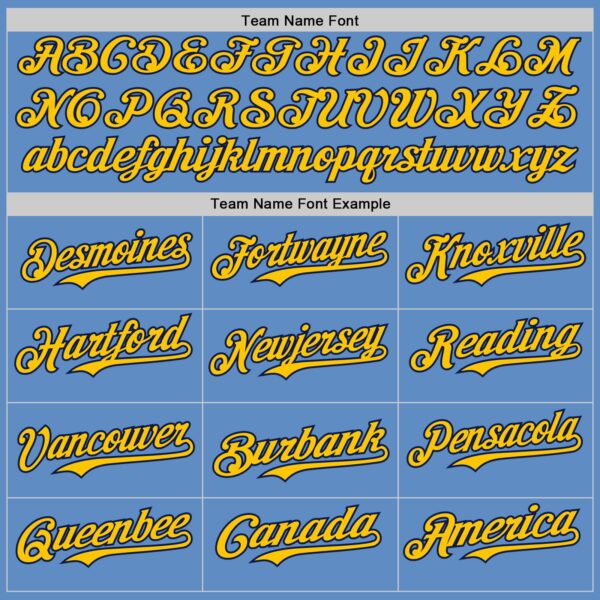 Custom Powder Blue Navy-Yellow Authentic Baseball Jersey