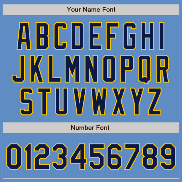 Custom Powder Blue Navy-Yellow Authentic Baseball Jersey