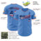 Custom Powder Blue USA Flag Navy Red-White Authentic Baseball Jersey