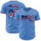 Custom Powder Blue USA Flag Navy Red-White Authentic Baseball Jersey
