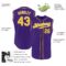 Custom Purple Gold-White Authentic Sleeveless Baseball Jersey
