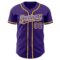 Custom Purple White-Yellow Authentic Baseball Jersey
