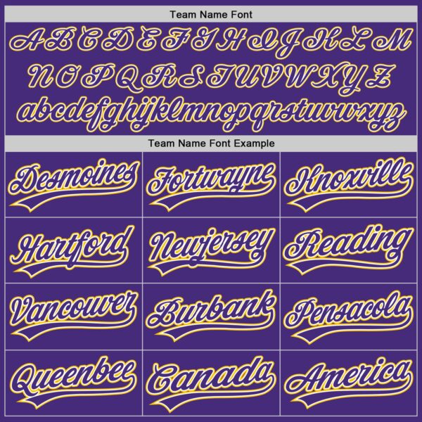 Custom Purple White-Yellow Authentic Baseball Jersey