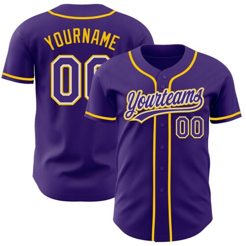 Purple0883_edbdfbed-f556-45a7-bae3-3b59cb797726 Custom Purple White-Yellow Authentic Baseball Jersey