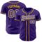 Custom Purple White-Yellow Authentic Baseball Jersey