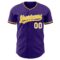Custom Purple Yellow-White Authentic Baseball Jersey