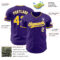 Custom Purple Yellow-White Authentic Baseball Jersey