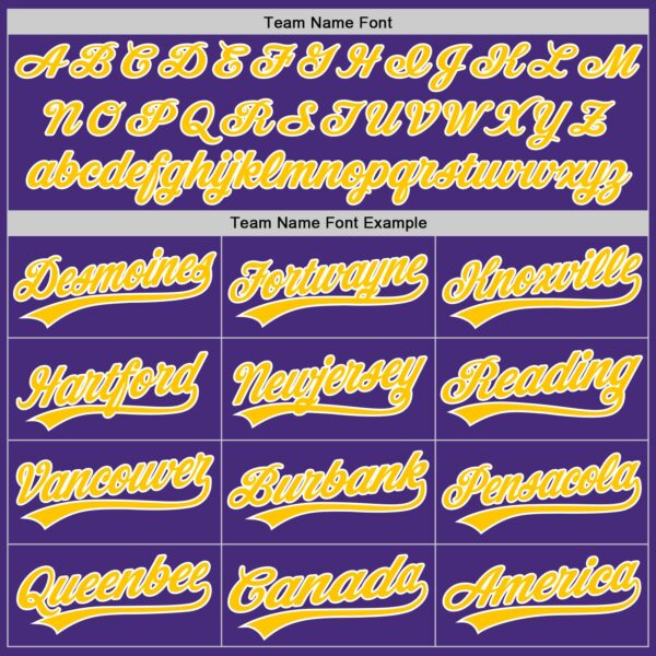 Custom Purple Yellow-White Authentic Baseball Jersey