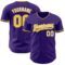 Custom Purple Yellow-White Authentic Baseball Jersey