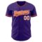 Custom Purple Orange-White Authentic Baseball Jersey