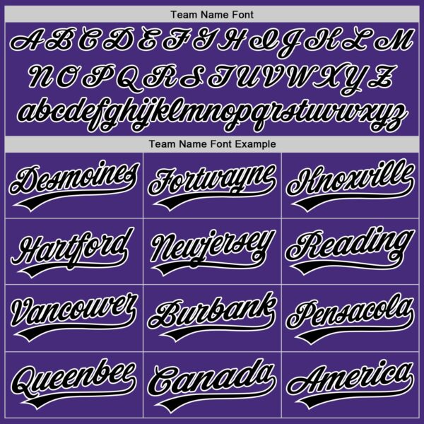 Custom Purple Black-White Authentic Baseball Jersey