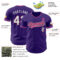 Custom Purple White Black-Pink Authentic Baseball Jersey