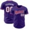 Custom Purple White Black-Pink Authentic Baseball Jersey