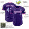 Custom Purple Light Blue-Pink Authentic Baseball Jersey