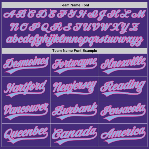 Custom Purple Light Blue-Pink Authentic Baseball Jersey