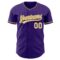 Custom Purple Cream-Old Gold Authentic Baseball Jersey